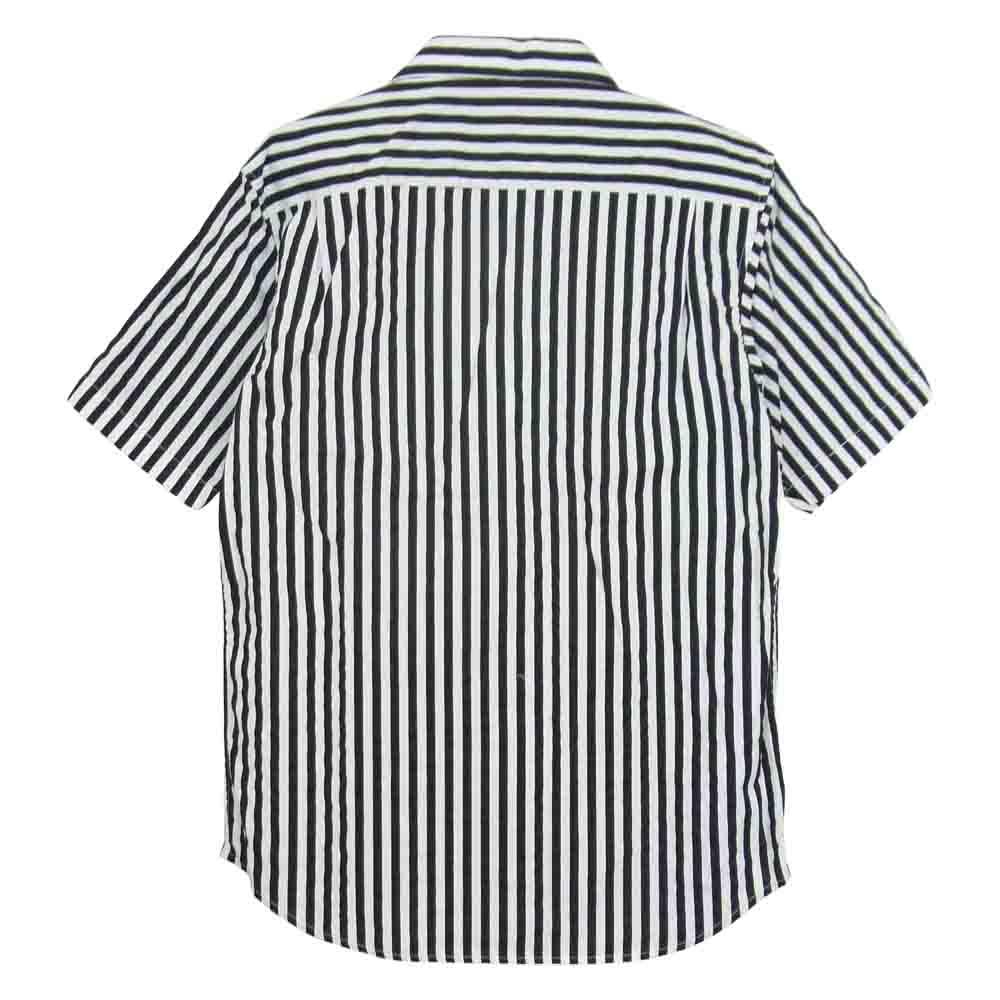 Supreme シュプリーム 14SS Striped Garage Shirt コットン ストライプ ワーク 半袖 シャツ ホワイト/ブラック S【中古】