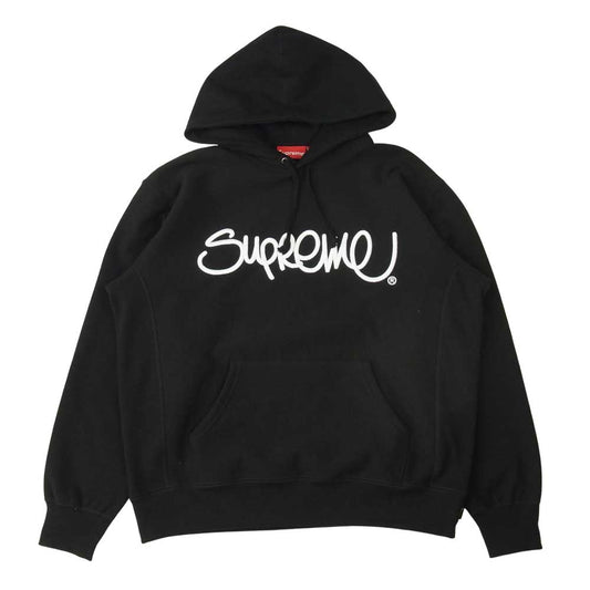 Supreme シュプリーム 22SS Raised Handstyle Hooded Sweatshirt レイズド ハンドスタイル フーデッド スウェット プルオーバー パーカー ブラック系 S【美品】【中古】