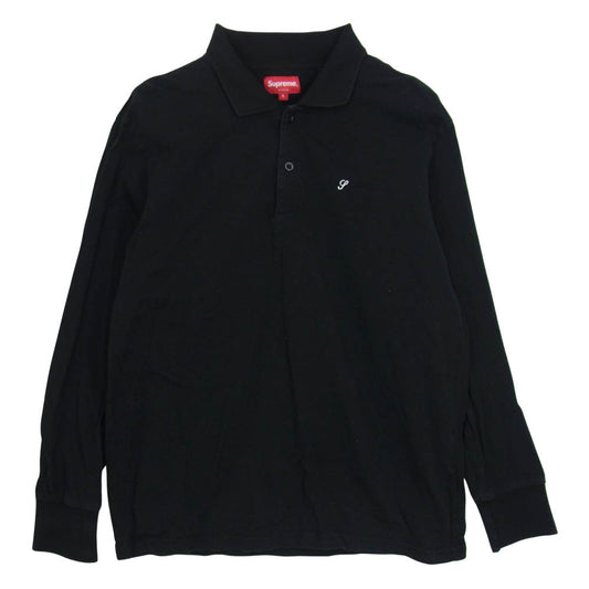 Supreme シュプリーム 14AW Solid L/S Polo ロングスリーブ ポロ シャツ ブラック ブラック系 S【中古】