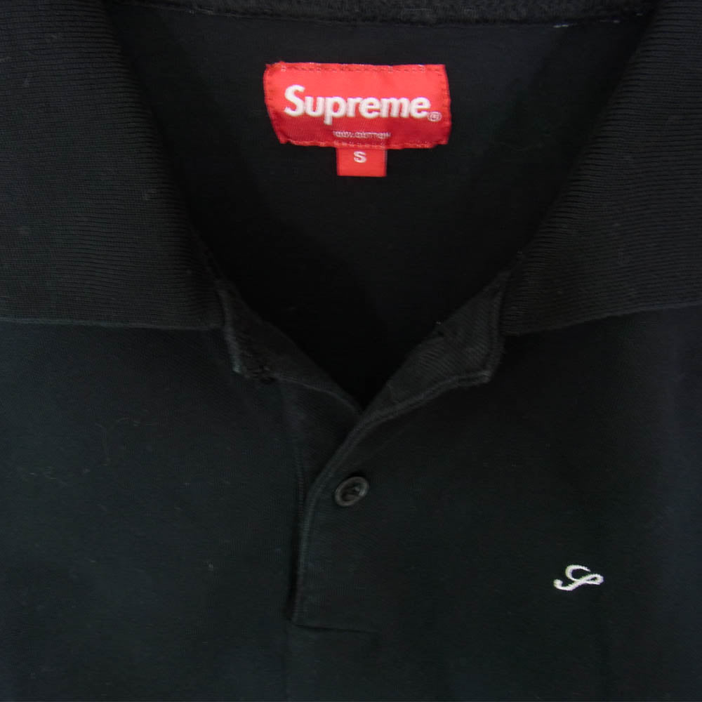 Supreme シュプリーム 14AW Solid L/S Polo ロングスリーブ ポロ シャツ ブラック ブラック系 S【中古】