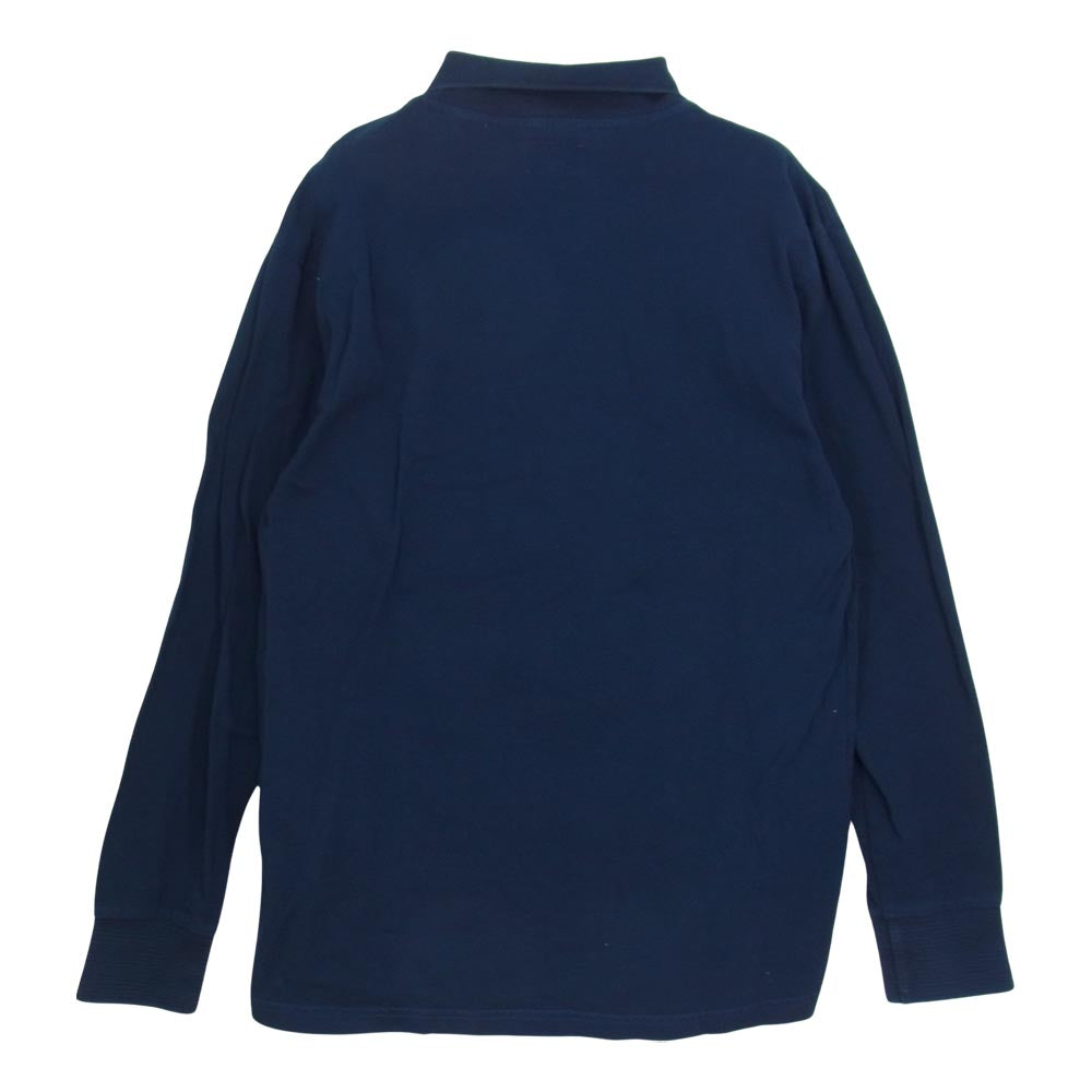 Supreme シュプリーム 14AW Solid L/S Polo ロングスリーブ ポロ シャツ ネイビー ネイビー系 S【中古】