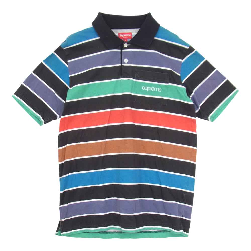 Supreme シュプリーム 15SS Classic Stripe Polo クラシック ストライプ ポロ シャツ マルチカラー系 S【中古】
