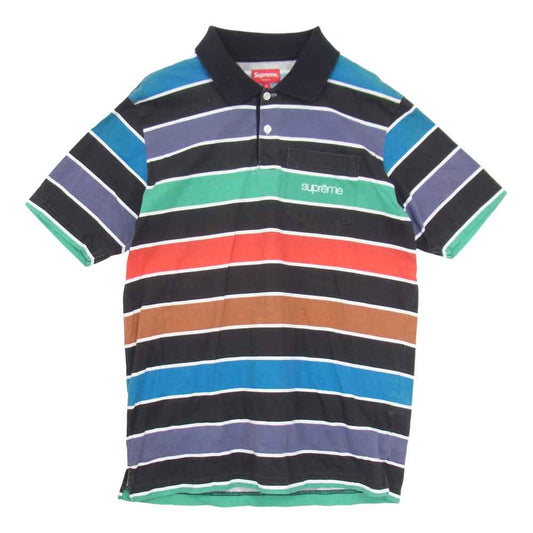 Supreme シュプリーム 15SS Classic Stripe Polo クラシック ストライプ ポロ シャツ マルチカラー系 S【中古】