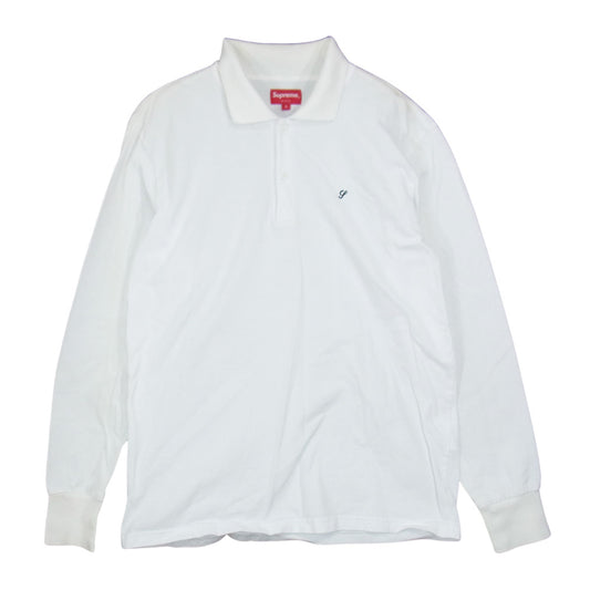 Supreme シュプリーム 14AW Solid L/S Polo ロングスリーブ ポロ シャツ ホワイト ホワイト系 S【中古】