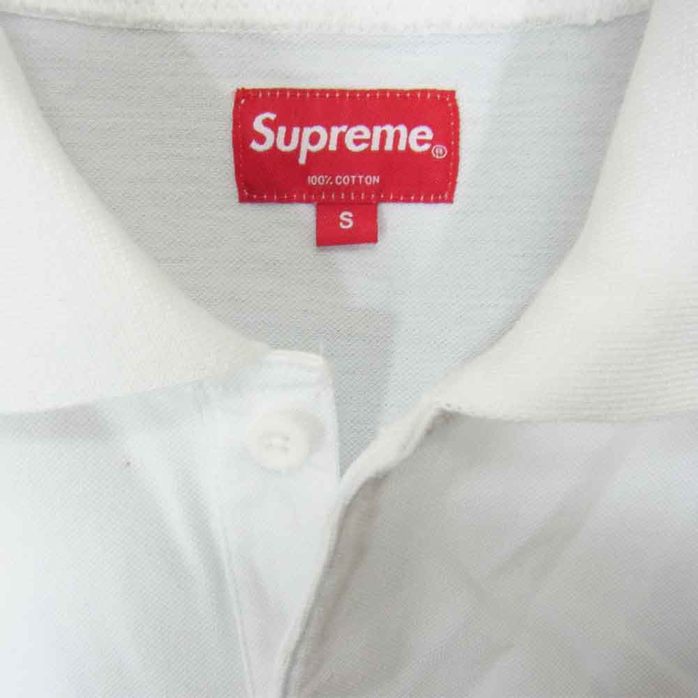 Supreme シュプリーム 14AW Solid L/S Polo ロングスリーブ ポロ シャツ ホワイト ホワイト系 S【中古】