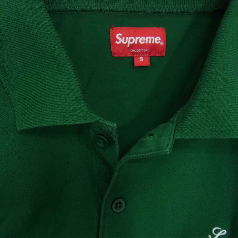 Supreme シュプリーム 14AW Solid L/S Polo ロングスリーブ ポロ シャツ グリーン グリーン系 S【中古】