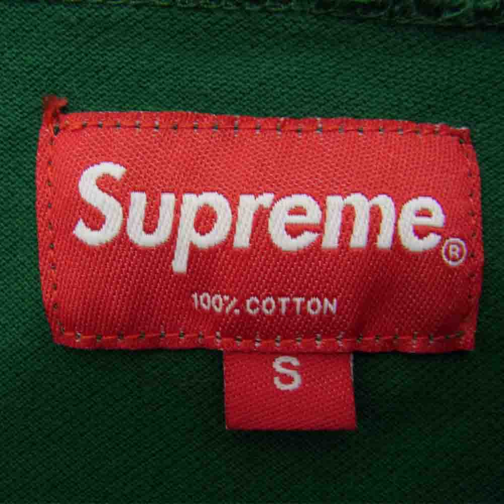 Supreme シュプリーム 14AW Solid L/S Polo ロングスリーブ ポロ シャツ グリーン グリーン系 S【中古】