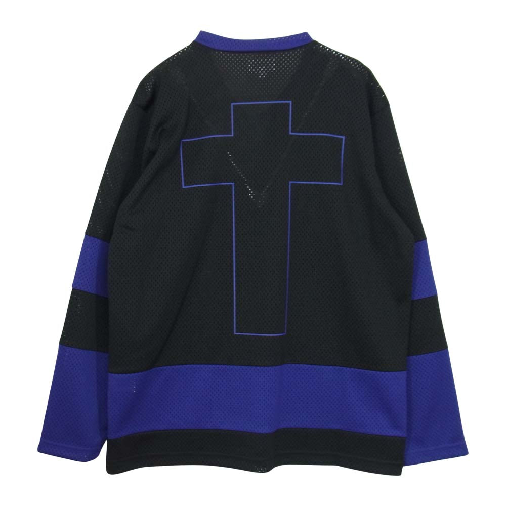 Supreme シュプリーム 16SS × Black Sabbath Hockey Jersey ブラックサバス ホッケー ジャージ メッシュ カットソー ブラック系 パープル系 S【中古】