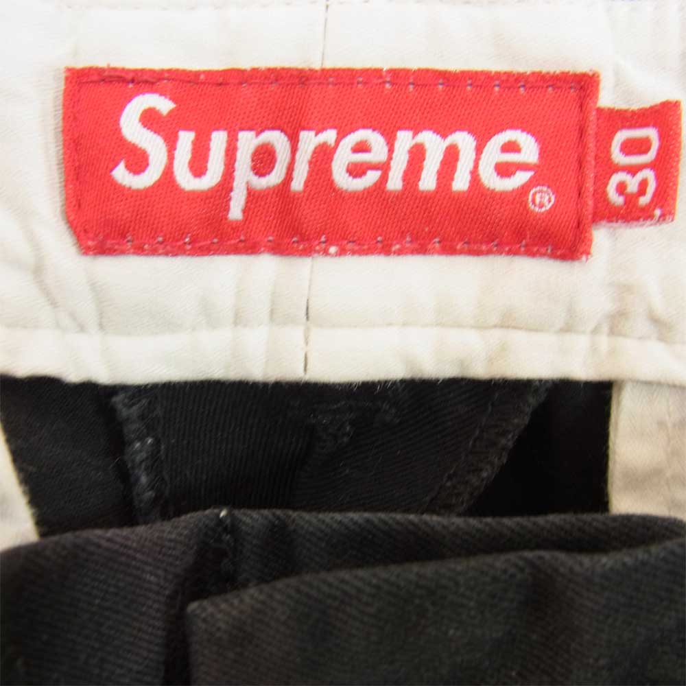 Supreme シュプリーム 14AW 刺繍 ワークパンツ チノパンツ ブラック ブラック系 30【中古】