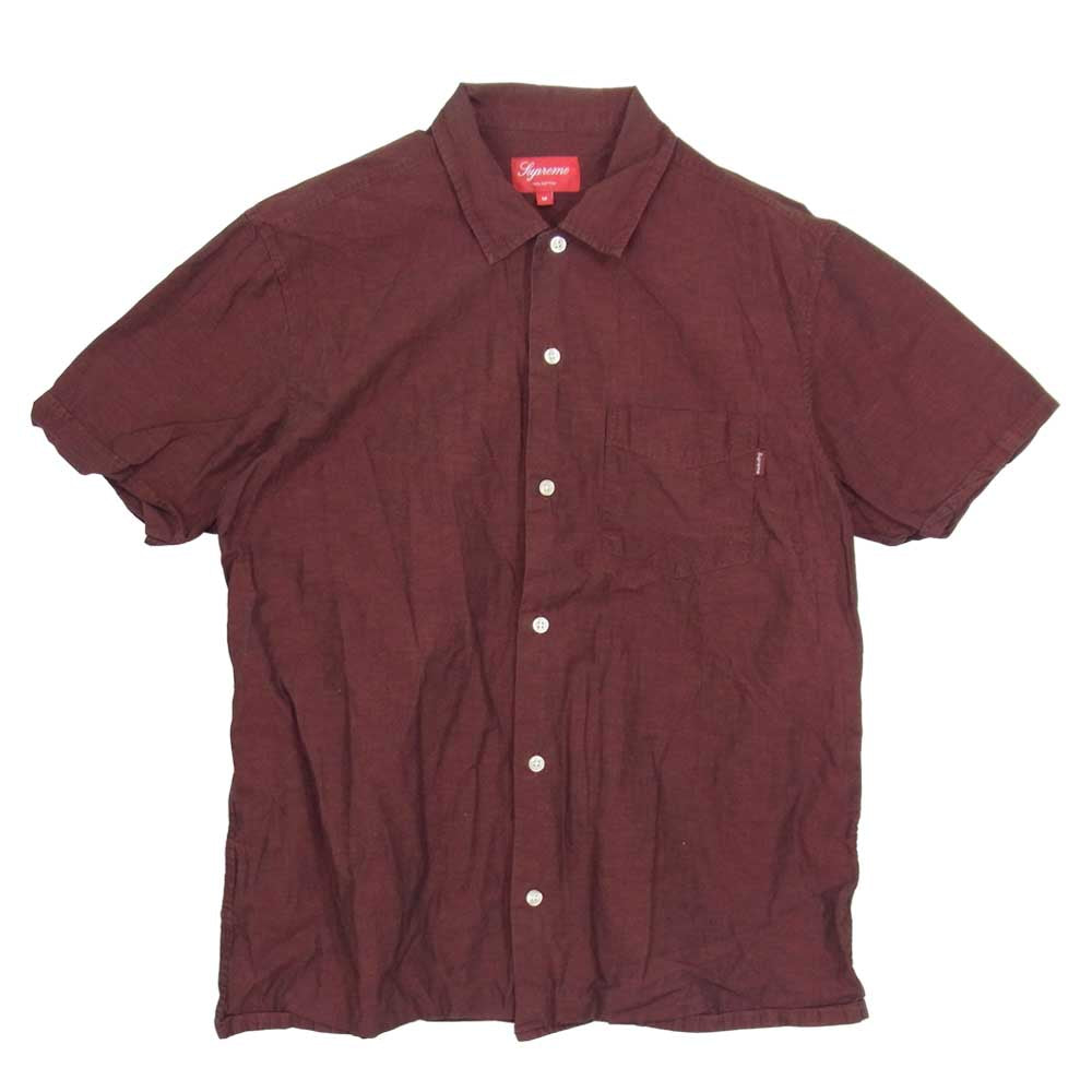 Supreme シュプリーム ショートスリーブ 半袖 シャツ エンジ系 S【中古】