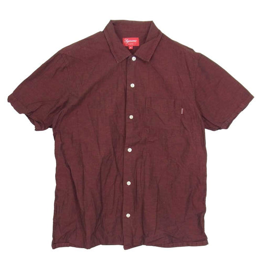 Supreme シュプリーム ショートスリーブ 半袖 シャツ エンジ系 S【中古】