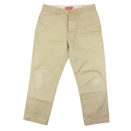 Supreme シュプリーム 14AW 刺繍 ワークパンツ チノパンツ ベージュ ベージュ系 30【中古】