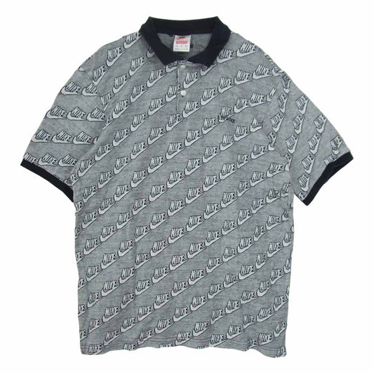 Supreme シュプリーム 18AW × NIKE Jacquard Polo シュプリーム ナイキ ポロシャツ 半袖 グレー系 M【中古】