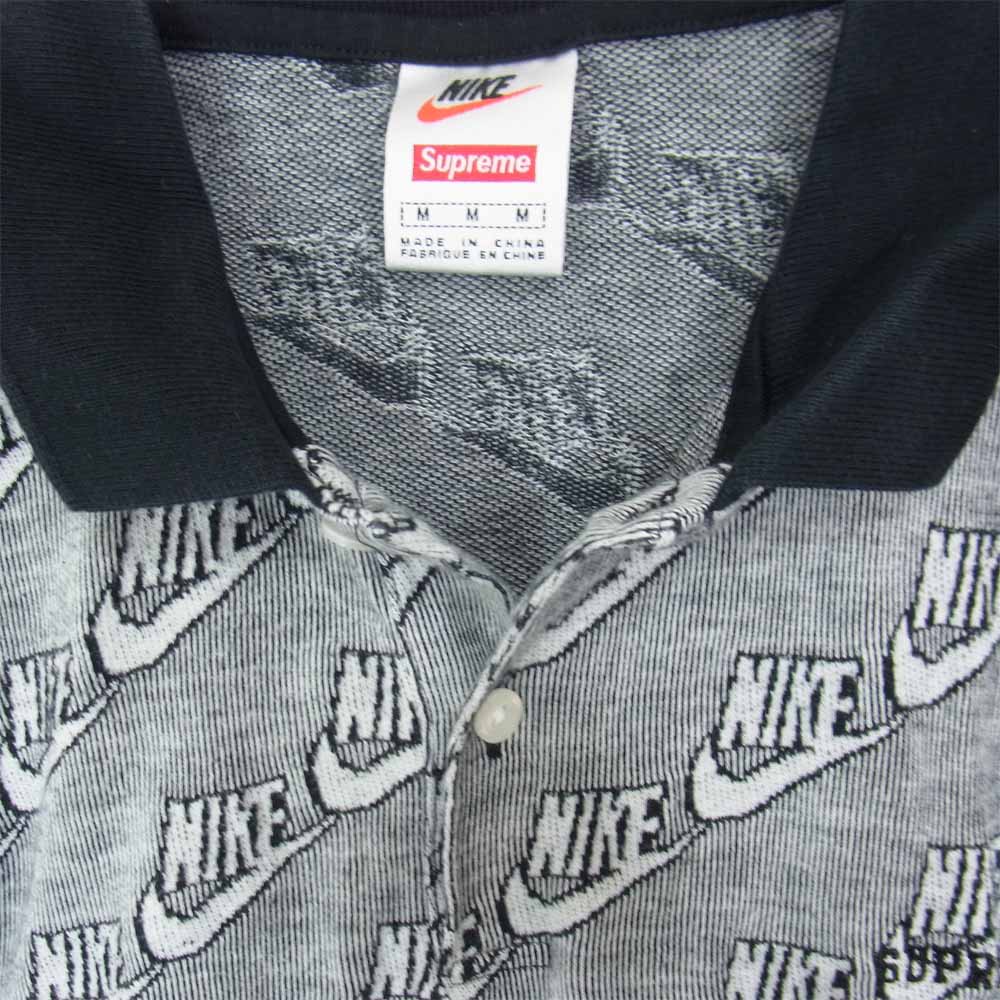 Supreme シュプリーム 18AW × NIKE Jacquard Polo シュプリーム ナイキ ポロシャツ 半袖 グレー系 M【中古】