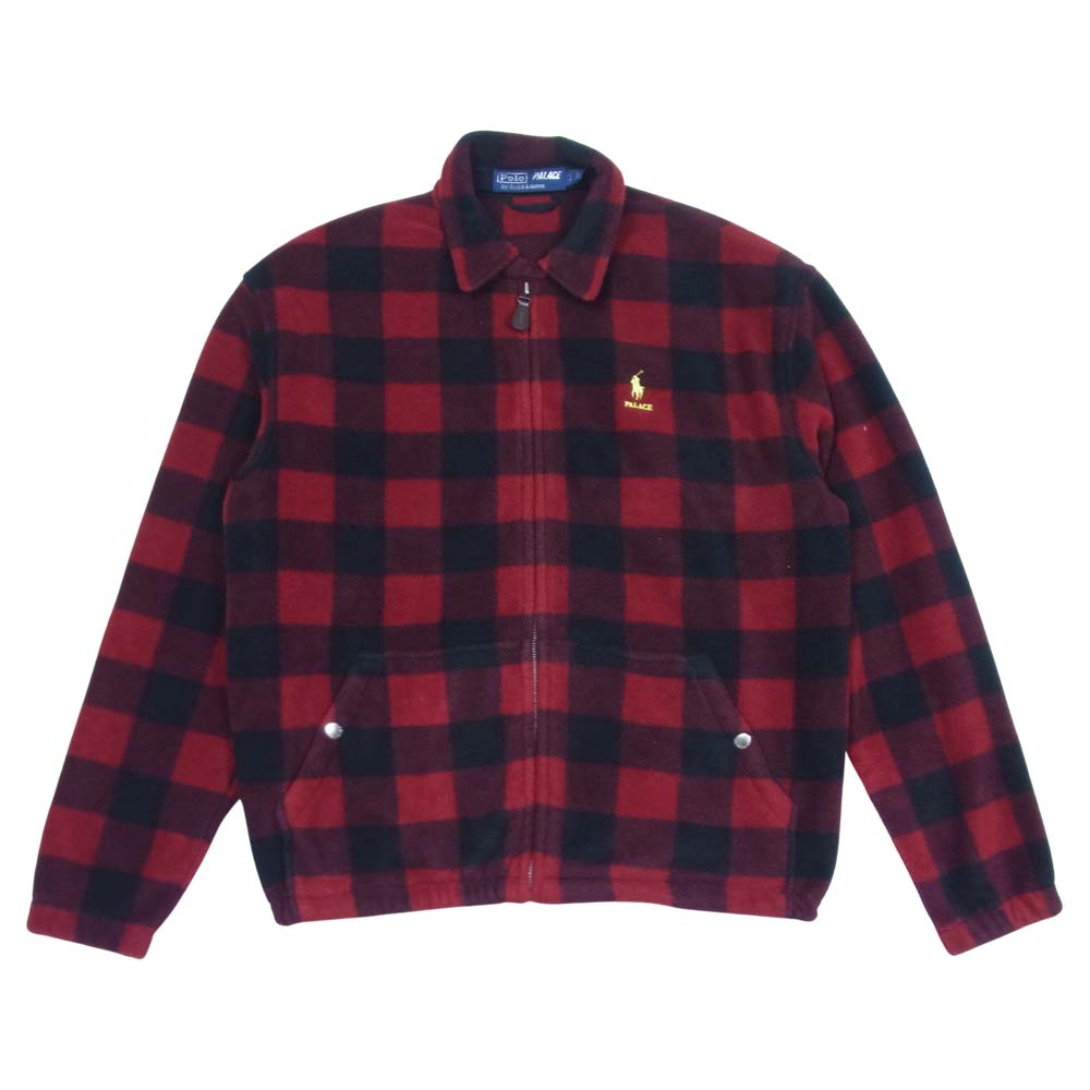 パレス × Polo Ralph Lauren チェック フリースジャケット レッド系 S【中古】