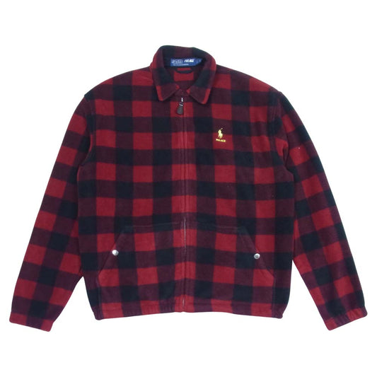 パレス × Polo Ralph Lauren チェック フリースジャケット レッド系 S【中古】