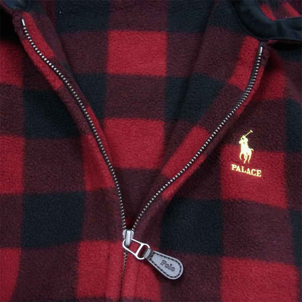 パレス × Polo Ralph Lauren チェック フリースジャケット レッド系 S【中古】
