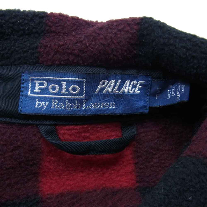 パレス × Polo Ralph Lauren チェック フリースジャケット レッド系 S【中古】