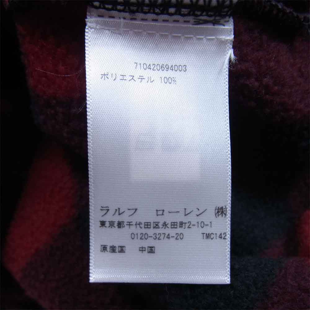 パレス × Polo Ralph Lauren チェック フリースジャケット レッド系 S【中古】