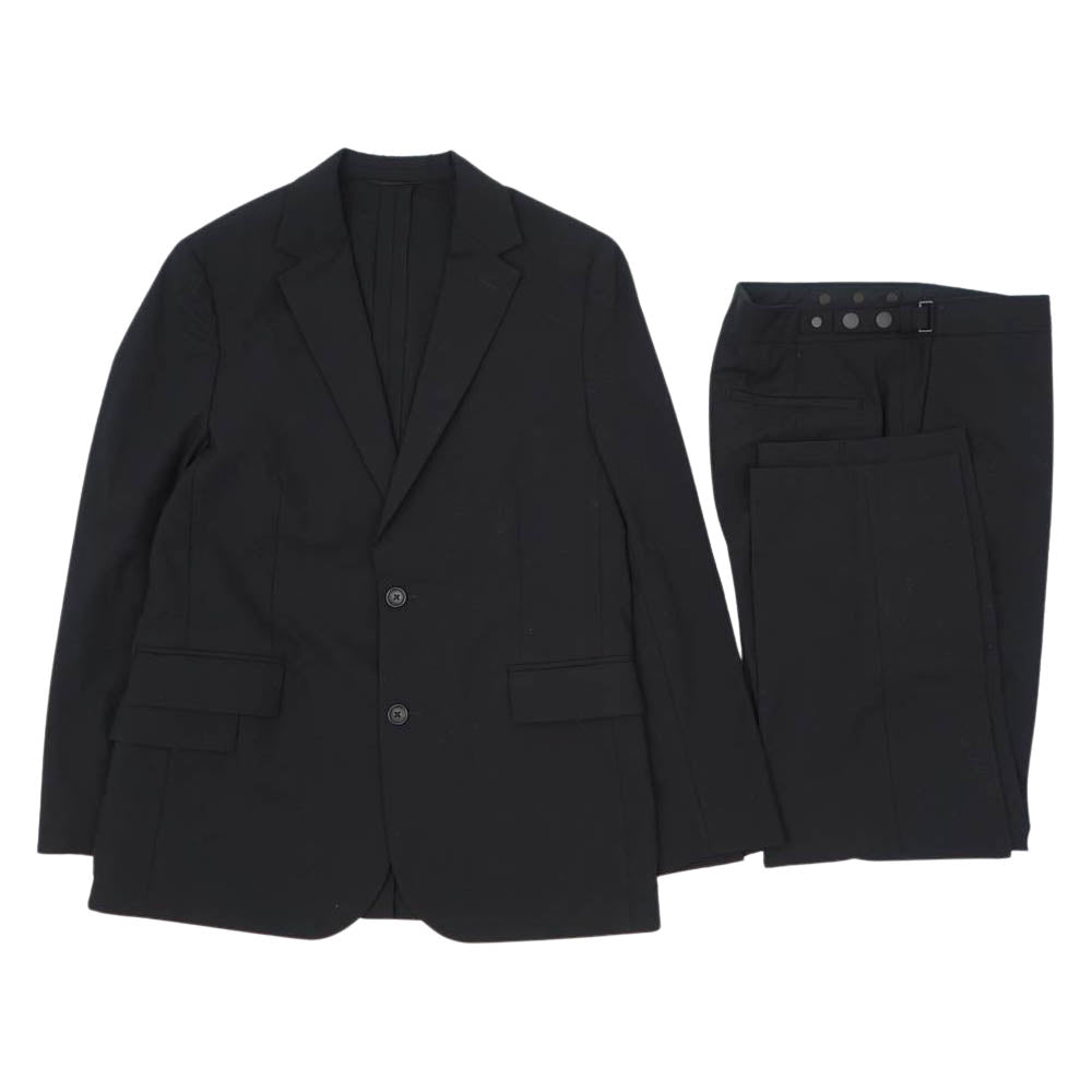 BALENCIAGA バレンシアガ 国内正規品 375884 TMI10 ウール 2B セットアップ テーラードジャケット スラックスパンツ ブラック系 46【中古】