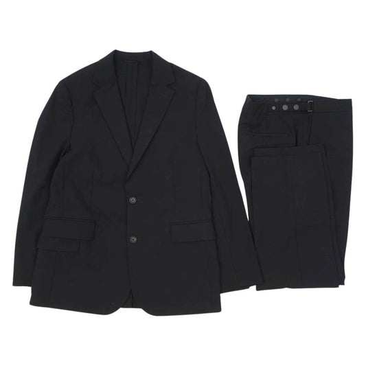BALENCIAGA バレンシアガ 国内正規品 375884 TMI10 ウール 2B セットアップ テーラードジャケット スラックスパンツ ブラック系 46【中古】