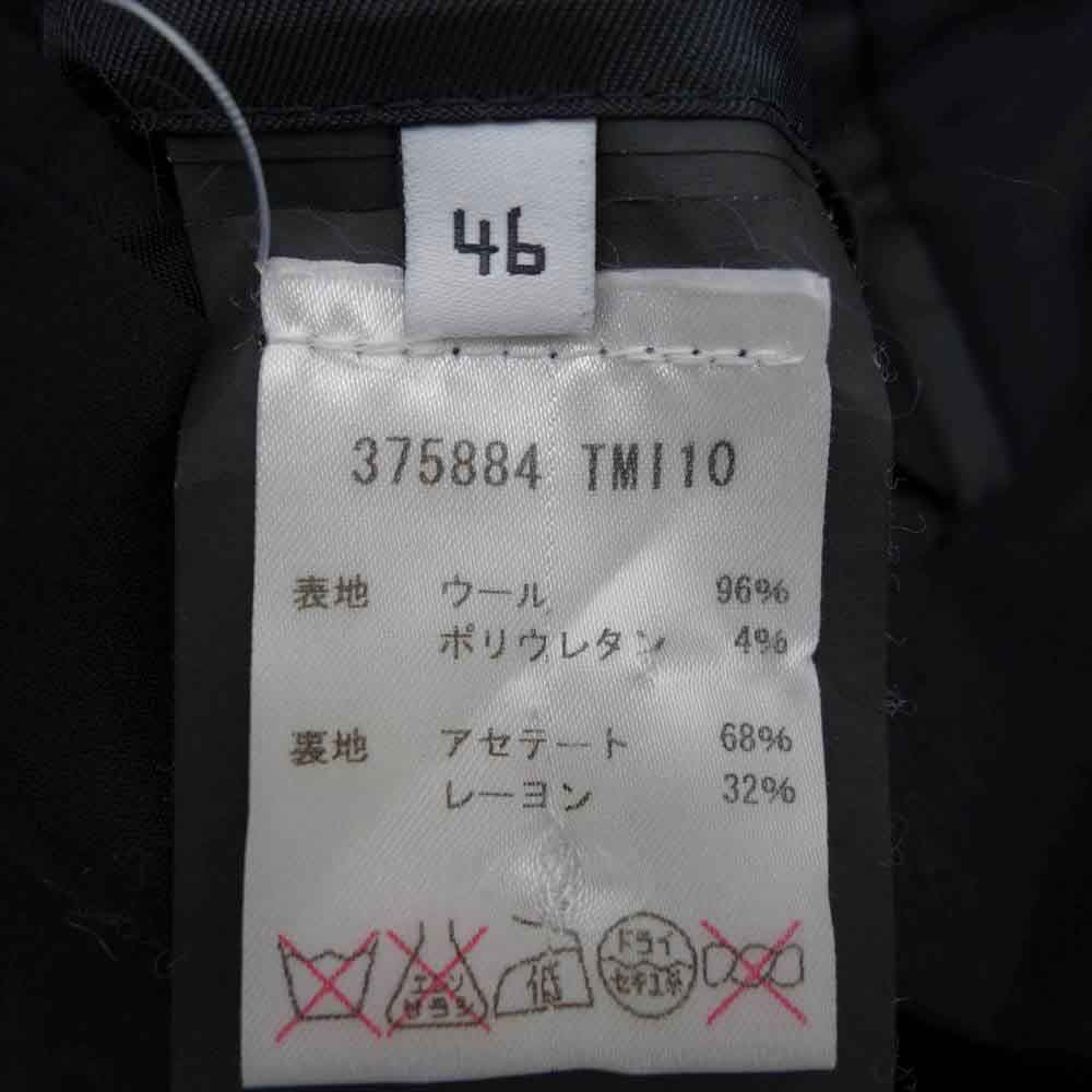 BALENCIAGA バレンシアガ 国内正規品 375884 TMI10 ウール 2B セットアップ テーラードジャケット スラックスパンツ ブラック系 46【中古】