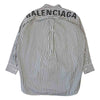 BALENCIAGA バレンシアガ バレンシアガジャパンタグ 520497 TDM09 バックロゴプリント ニュースイング ストライプ 長袖 シャツ ブラック系 ホワイト系 36【美品】【中古】