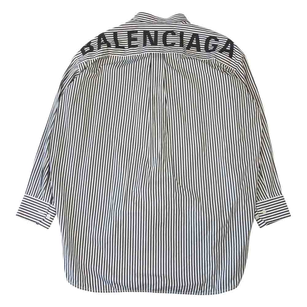 BALENCIAGA バックロゴプリント ストライプシャツ メンズ36