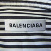 BALENCIAGA バレンシアガ バレンシアガジャパンタグ 520497 TDM09 バックロゴプリント ニュースイング ストライプ 長袖 シャツ ブラック系 ホワイト系 36【美品】【中古】