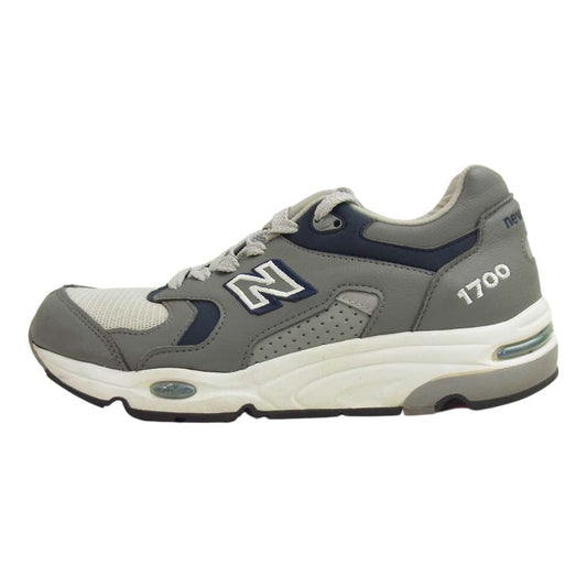 NEW BALANCE ニューバランス Made in U.S.A M1700GRA レザー メッシュ 切替 ローカット スニーカー グレー系 26.5cm【中古】