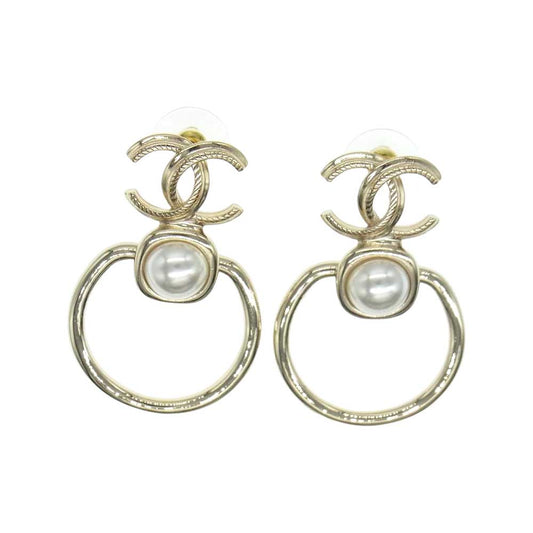 CHANEL シャネル B22C フェイクパール ココマーク ピアス【美品】【中古】