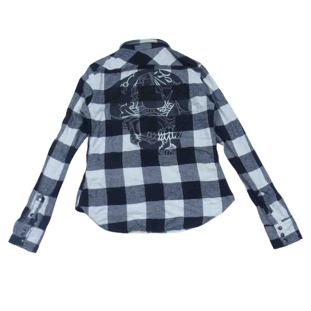ハイドロゲン ブロックチェック シャツ ブラック系 S【中古】