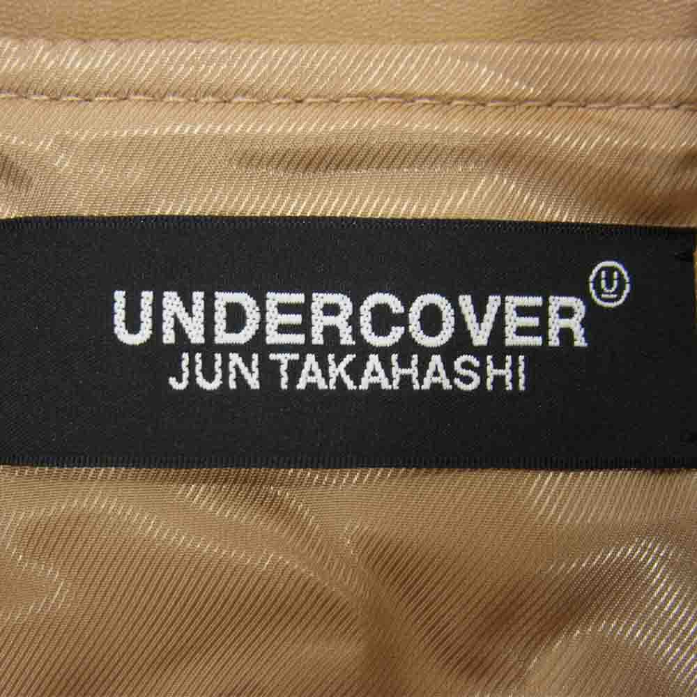 UNDERCOVER アンダーカバー 19SS UCW4207-1 D.HERMITS ラムレザー プリント ダブル ライダース ジャケット ブラウン系 4【美品】【中古】