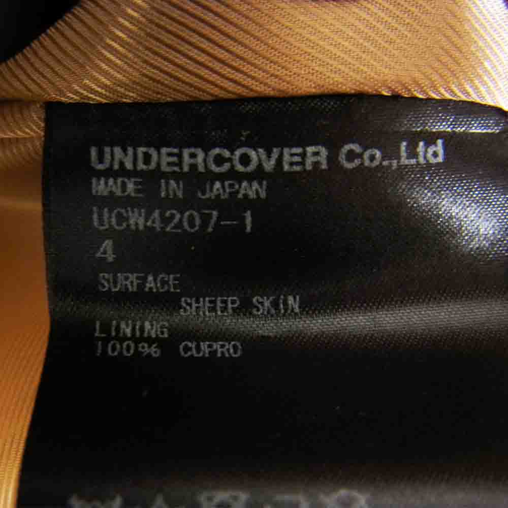 UNDERCOVER アンダーカバー 19SS UCW4207-1 D.HERMITS ラムレザー プリント ダブル ライダース ジャケット ブラウン系 4【美品】【中古】
