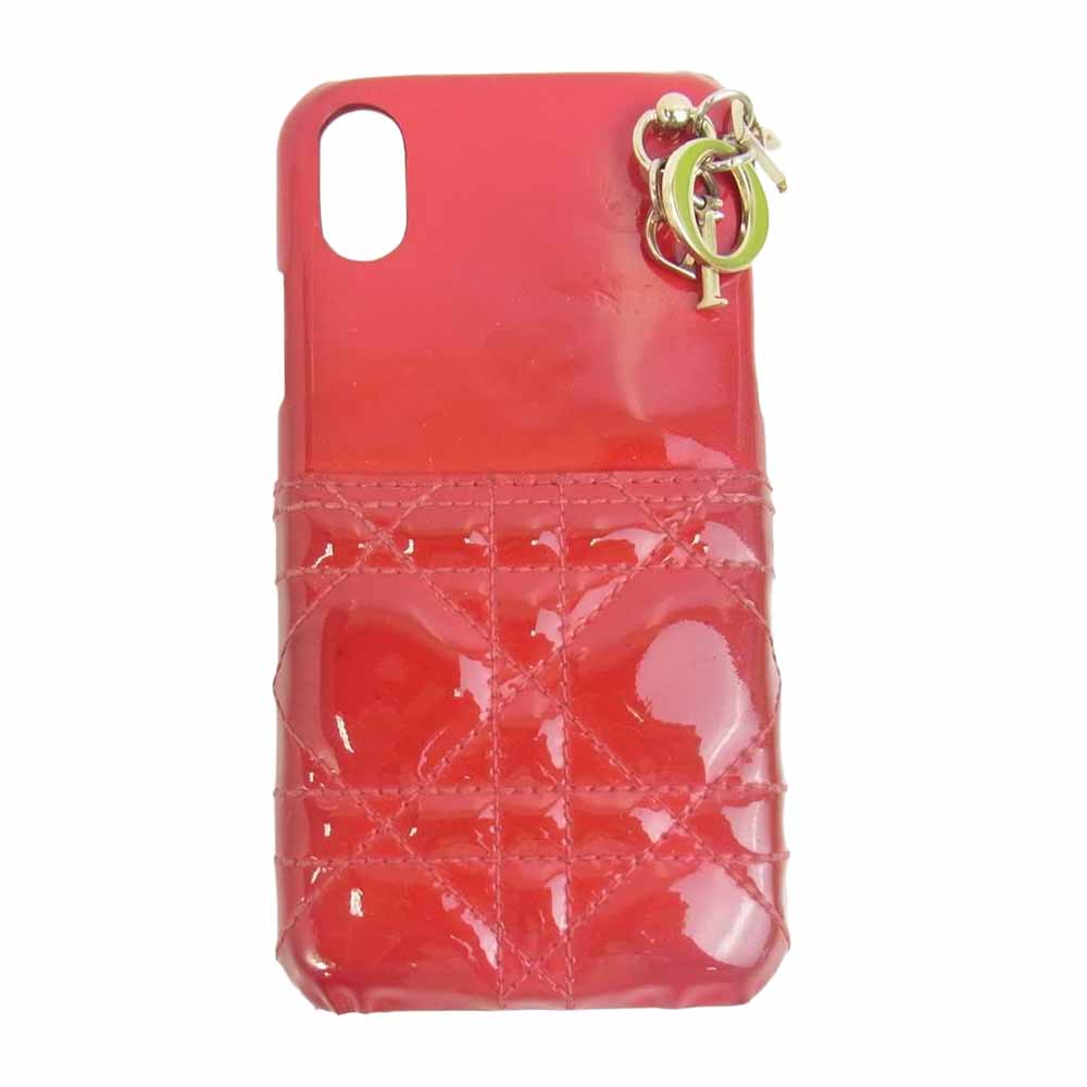 Christian Dior クリスチャンディオール カナージュ iPhoneX/XS ケース レッド レッド系【中古】