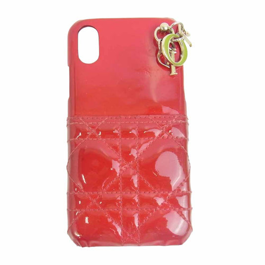 Christian Dior クリスチャンディオール カナージュ iPhoneX/XS ケース レッド レッド系【中古】