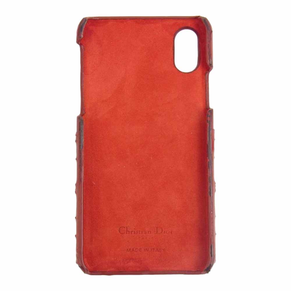 Christian Dior クリスチャンディオール カナージュ iPhoneX/XS ケース レッド レッド系【中古】