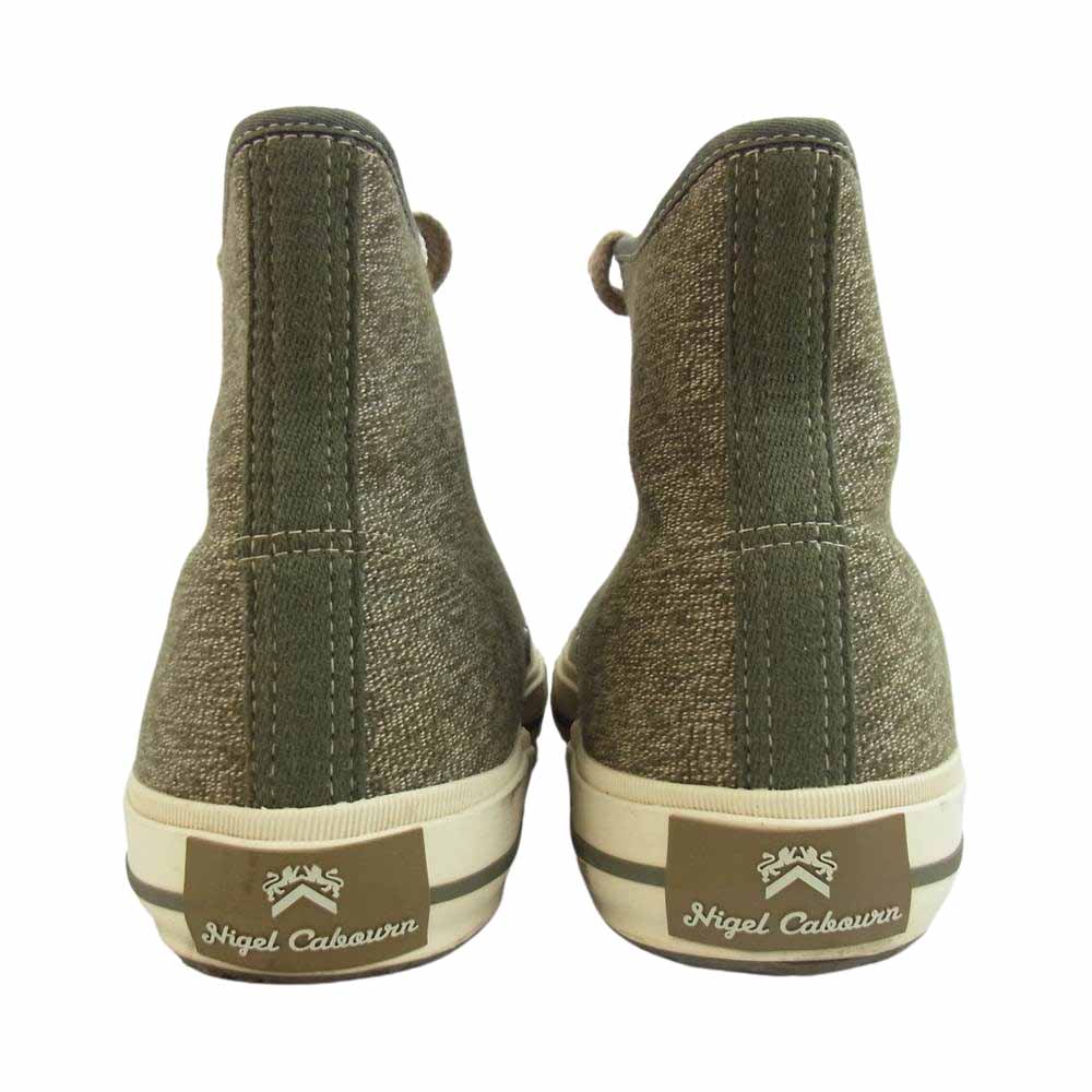 Nigel Cabourn ナイジェルケーボン ARMY TRAINERS  アーミートレーナー ハイカット スニーカー グリーン系 8.5【中古】