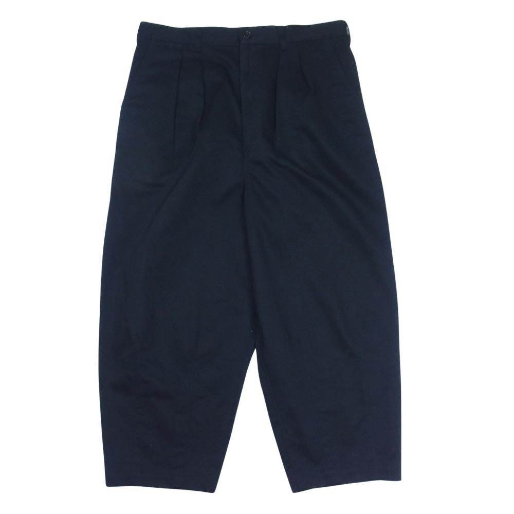 COMME des GARCONS コムデギャルソン HOMME オム AD2020 HF-P042 コットンツイル 2タック ワイド テーパード パンツ ブラック系 S【中古】