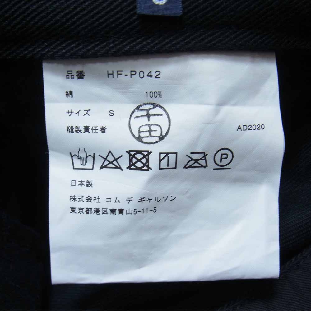 COMME des GARCONS コムデギャルソン HOMME オム AD2020 HF-P042 コットンツイル 2タック ワイド テーパード パンツ ブラック系 S【中古】