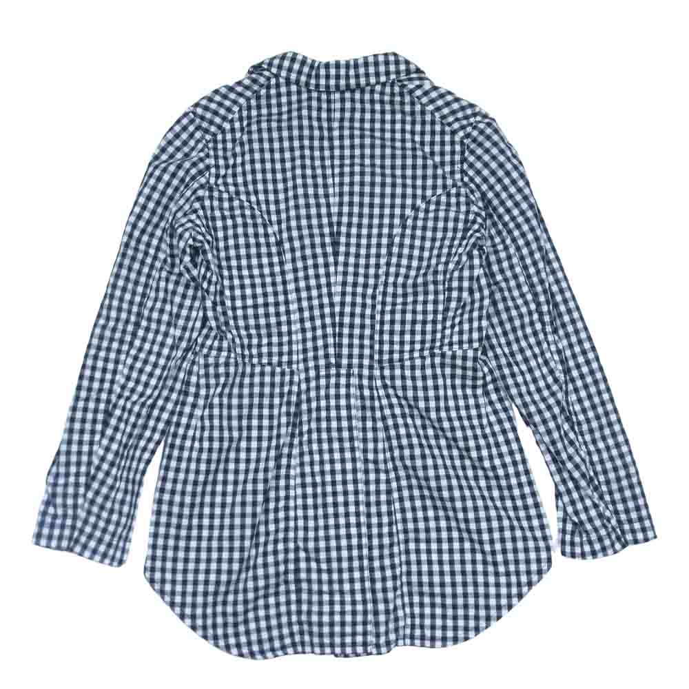COMME des GARCONS コムデギャルソン BLACK AD2008 1C-J023 製品洗い加工 パッカリング ギンガムチェック 燕尾 ジャケット ブラック系 M【美品】【中古】