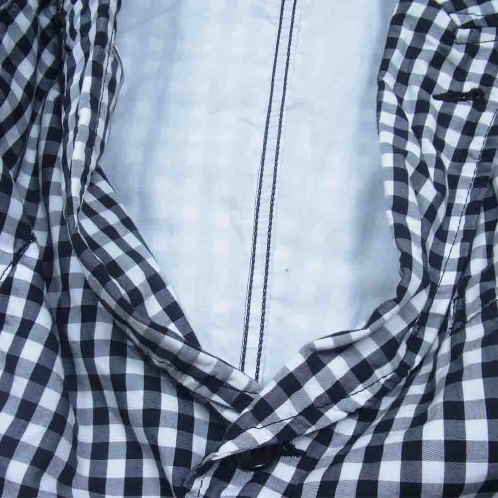 COMME des GARCONS コムデギャルソン BLACK AD2008 1C-J023 製品洗い加工 パッカリング ギンガムチェック 燕尾 ジャケット ブラック系 M【美品】【中古】