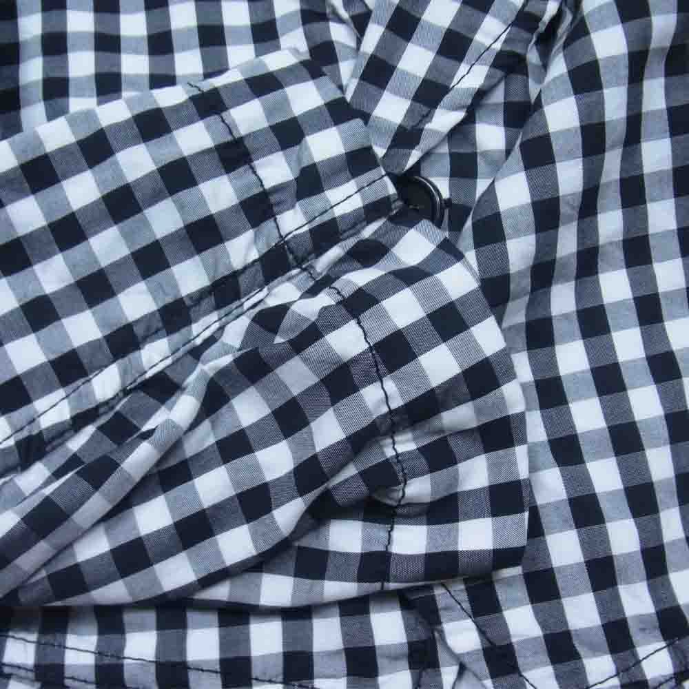 COMME des GARCONS コムデギャルソン BLACK AD2008 1C-J023 製品洗い加工 パッカリング ギンガムチェック 燕尾 ジャケット ブラック系 M【美品】【中古】