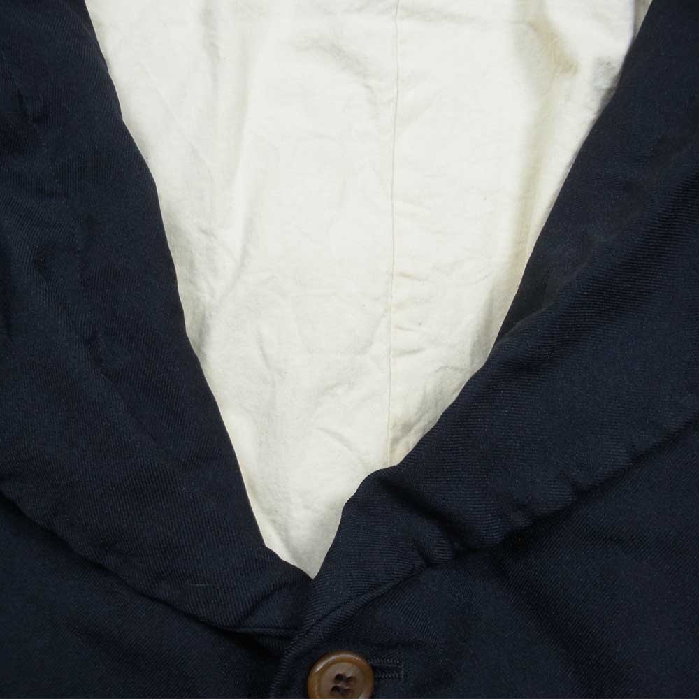 COMME des GARCONS コムデギャルソン BLACK AD2015 1P-J018 エステル縮絨加工 ポリ縮 カットオフノーカラー 燕尾 ジャケット ブラック系 M【美品】【中古】