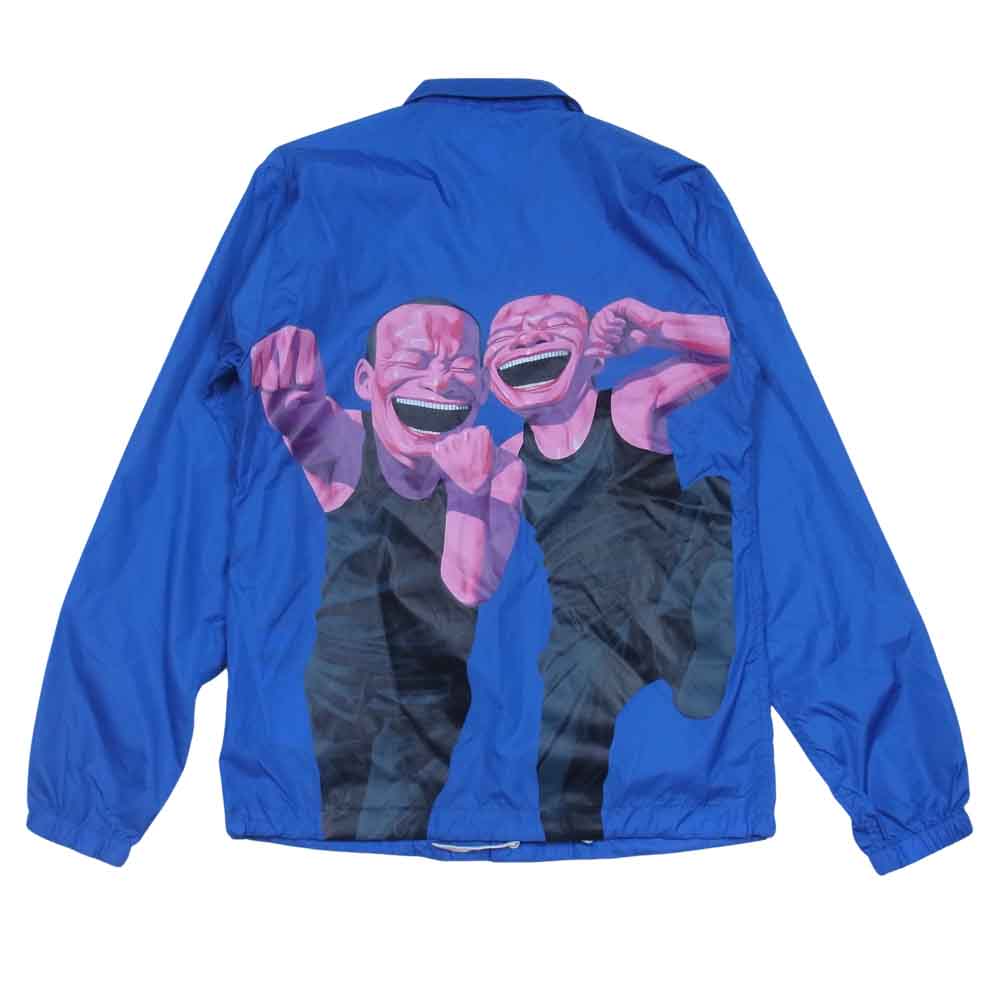 COMME des GARCONS コムデギャルソン Shirt Yue Minjun 21SS FG-J001 バックプリント コーチ ジャケット ブルー系 S【美品】【中古】