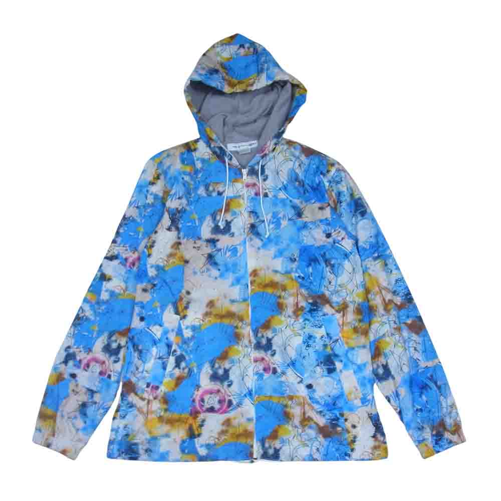 COMME des GARCONS コムデギャルソン Shirt Futura 20AW W28171 フランス製 フューチャラ グラフィック プリント フーデッド ジャケット ライトブルー系 S【美品】【中古】
