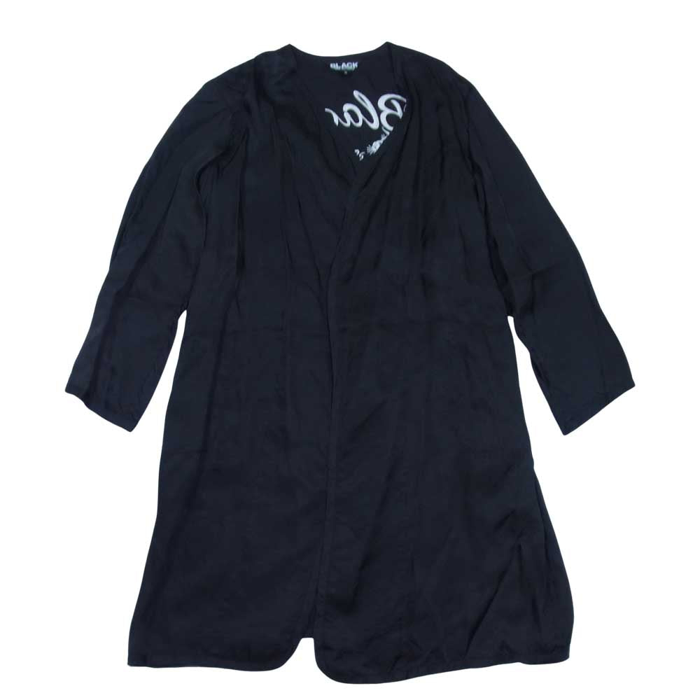 COMME des GARCONS コムデギャルソン BLACK AD2020 1G-C005 製品洗い加工 バック刺繍 ライナー ロング コート ブラック系 S【美品】【中古】