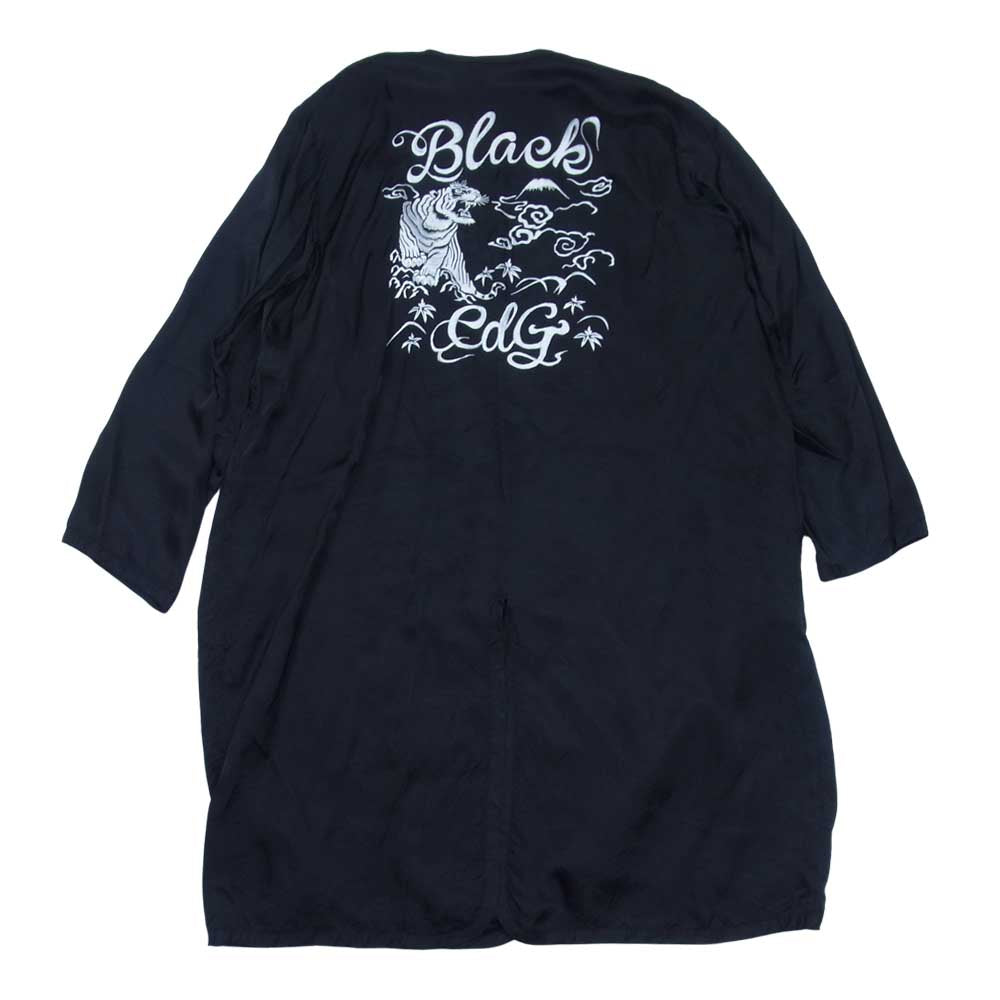 COMME des GARCONS コムデギャルソン BLACK AD2020 1G-C005 製品洗い加工 バック刺繍 ライナー ロング コート ブラック系 S【美品】【中古】