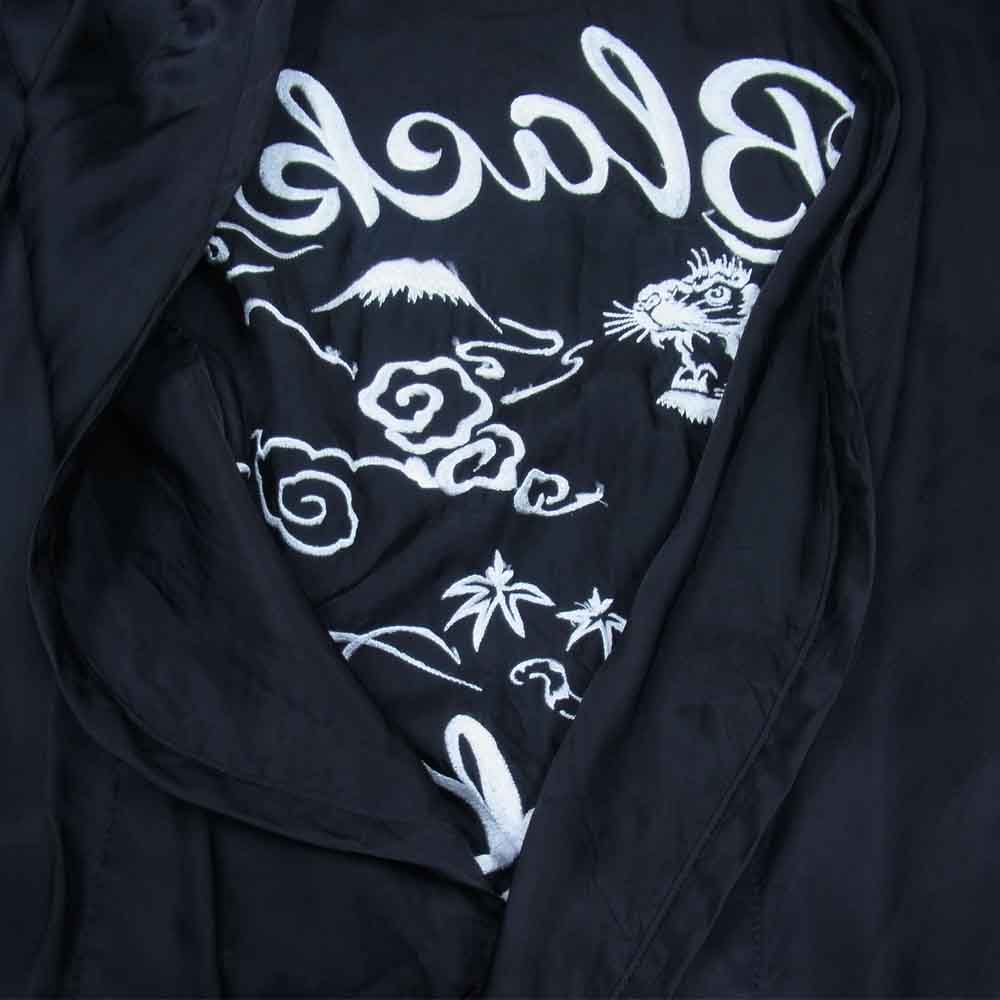 COMME des GARCONS コムデギャルソン BLACK AD2020 1G-C005 製品洗い加工 バック刺繍 ライナー ロング コート ブラック系 S【美品】【中古】