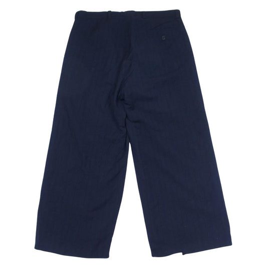 Paul Harnden ポールハーデン ストライプ ウール パンツ ネイビー系 XS【中古】